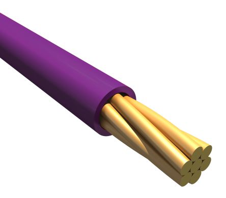 Alpha Wire Einzeladerleitung 0,08 Mm², 28 AWG 305m Violett PVC Isoliert Ø 1.19mm 7/0,13 Mm Litzen UL1007