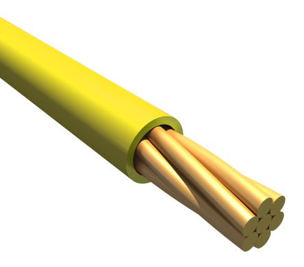 Alpha Wire Einzeladerleitung 0,08 Mm², 28 AWG 305m Gelb PVC Isoliert Ø 1.19mm 7/0,13 Mm Litzen UL1007