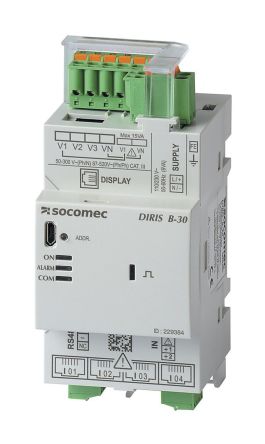 Socomec DIRIS B-30 Einbaumessgerät Für Strom, Frequenz, Leistung, Leistungsfaktor, Spannung T. 65mm
