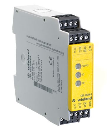 Wieland 安全继电器, SNA 4043K系列, 230V 交流, 2通道, 适用于紧急停止， 光束/幕， 安全开关/联锁