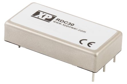 XP Power RDC DC-DC Converter, 15V Dc/ 2A Output, 36 → 140 V Dc Input, 30W, Through Hole, +75°C Max Temp -40°C