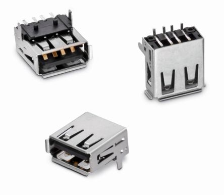 Wurth Elektronik Connecteur USB 2.0 A Mâle Ports, Montage En Surface, Droit, Série WR-COM