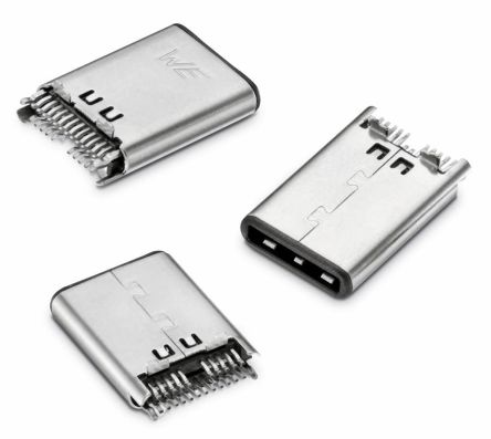 Wurth Elektronik Connecteur USB 3.1 C Mâle Ports, Montage En Surface, Droit, Série WR-COM