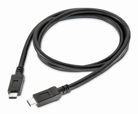 Wurth Elektronik USB线, USB C公插转USB C公插, 1m长, USB 3.1, 黑色