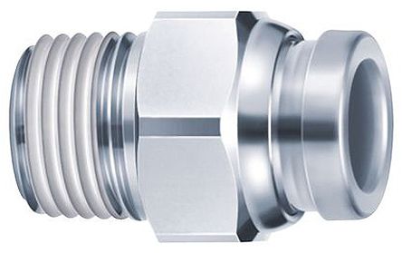 SMC KQG2 Series Straight Threaded Adaptor, M5 Male To Push In 6 Mm, Threaded-to-Tube Connection Style