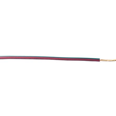 RS PRO Cable De Conexión, área Transversal 1 Mm² Automoción Filamentos Del Núcleo 57/0,15 Mm Verde/Rojo, 600 V, Long.