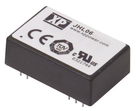 XP Power JHL06 DC-DC Converter, 5V Dc/ 1.2A Output, 20 → 30 V Dc Input, 6W, Through Hole, +80°C Max Temp -20°C