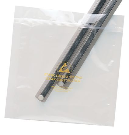 RS PRO ESD Beutel Ableitend Transparent, Stärke 0.09mm X 75mm X 125mm, 100 Stück