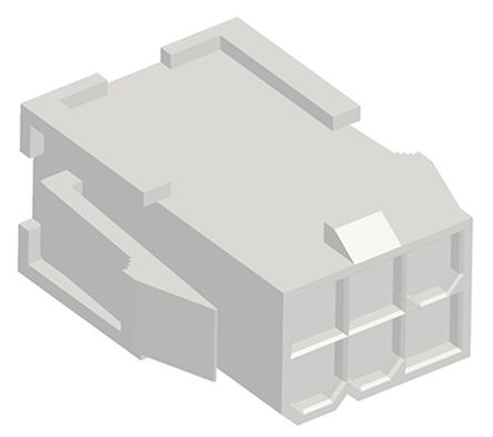 TE Connectivity VAL-U-LOK Steckverbindergehäuse Stecker 4.2mm, 6-polig / 2-reihig Gerade, Tafelmontage Für