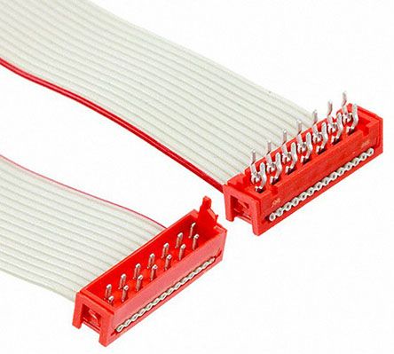 TE Connectivity Micro-MaTch Series Flat Ribbon Cable, 14-Way, 1.27mm Pitch, 70.5mm Length, Micro-MaTch IDC To