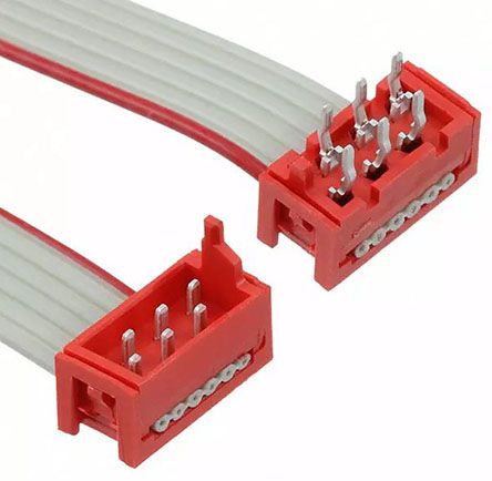 TE Connectivity Cable Plano Micro-MaTch De 6 Conductores, Paso 1.27mm, Long. 200.5mm, Con. A: Macho, Con. B: Macho
