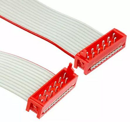 TE Connectivity Micro-MaTch Series Flat Ribbon Cable, 12-Way, 1.27mm Pitch, 200.5mm Length, Micro-MaTch IDC To