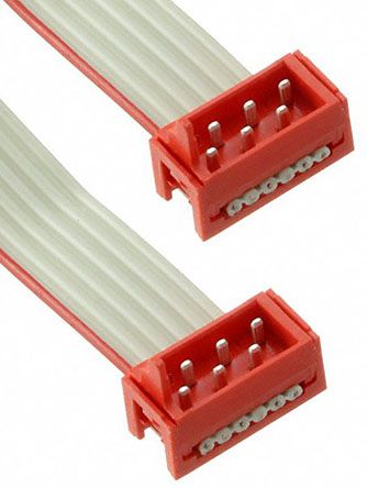 TE Connectivity Cable Plano Micro-MaTch De 6 Conductores, Paso 1.27mm, Long. 200.5mm, Con. A: Macho, Con. B: Macho