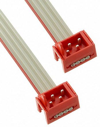TE Connectivity Cable Plano Micro-MaTch De 4 Conductores, Paso 1.27mm, Long. 150.5mm, Con. A: Macho, Con. B: Macho