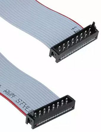 TE Connectivity Câbles En Nappe Micro-MaTch 16 Voies, Pas De 1.27mm 28 AWG, Gris
