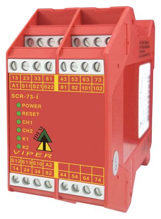 IDEM Dual-Channel Emergency Stop, Safety Switch/Interlock Safety Relay, 24V Ac/dc, 7 Safety Contacts
