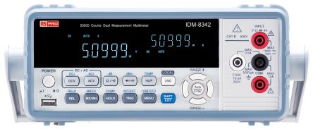 RS PRO Multimetro Digitale Da Banco IDM8342, 750V Ca, 10A Ca, CAT II/III/IV, True RMS, Cert. LAT