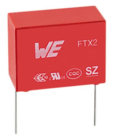 Wurth Elektronik Condensateur à Couche Mince WCAP-FTX2 120nF 275V C.a. ±10% X2