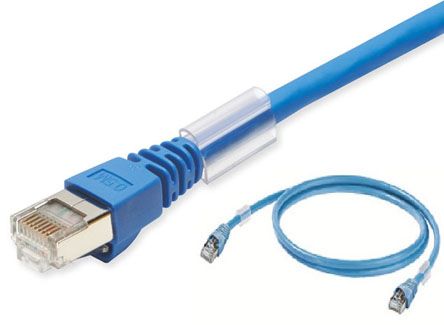 Omron 六类屏蔽网线, XS6系列, 1m长, FTP, STP屏蔽, 蓝色LSZH护套, 公插RJ45转公插RJ45