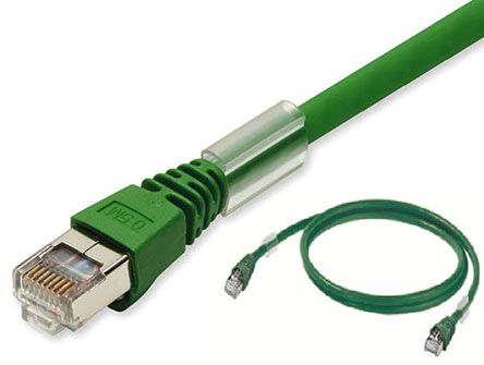 Omron 五类屏蔽网线, XS6系列, 2m长, SFTP, UTP屏蔽, 绿色PUR护套, 公插RJ45转公插RJ45