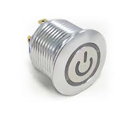 TE Connectivity Druckschalter Weiß Beleuchtet Tastend Tafelmontage, EIN-AUS Schalter, 1-polig 36V Dc / 2 A