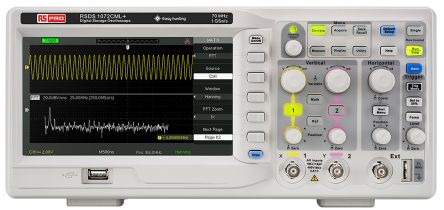 RS PRO Oszilloskop 2-Kanal Analog 70MHz, ISO-kalibriert RS232, USB