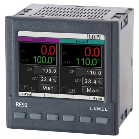 Lumel Controlador De Temperatura PID Serie RE92, 96 X 96mm, 85 → 253 V Ac/dc Termopar B, Termopar E, Termopar J,