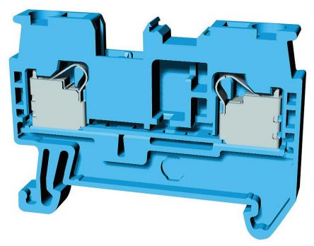 Omron XW5T DIN-Schienen Anschlussklemmenblock Einfach Blau, 2.5mm², 800 V / 20 (UL) A, 24 (IEC) A, Einstecken
