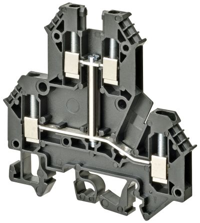 Omron XW5T Reihenklemmenblock Zweifach Schwarz, 2.5mm², 600 V / 20 (UL) A, 24 (IEC) A