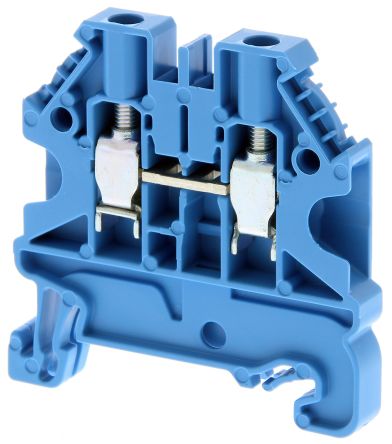Omron XW5T Reihenklemmenblock Einfach Blau, 4mm², 1 KV / 30 (UL) A, 32 (IEC) A, Schraubanschluss