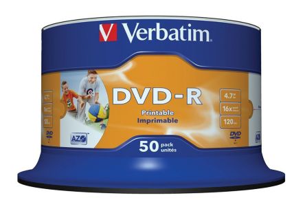 Verbatim DVD-R Rohlinge, 4,7 GB, 50 Stk. Spindel 16X