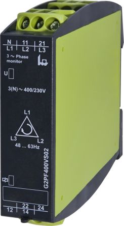 Tele Phase, Voltage Monitoring Relay, 3 Phase, DPDT, Maximum Of 400 V, DIN Rail