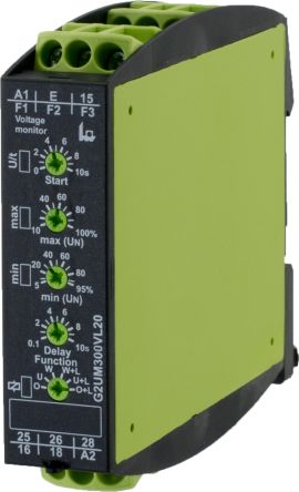 Tele Voltage Monitoring Relay with DPDT Contacts, 1 Phase, 24 &#8594; 240 V ac/dc