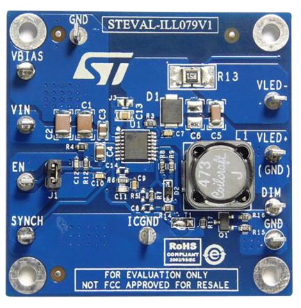 STMicroelectronics STEVAL-ILL079V1, STEVAL LED Driver Evaluation Board For LED6000 For High Power LED
