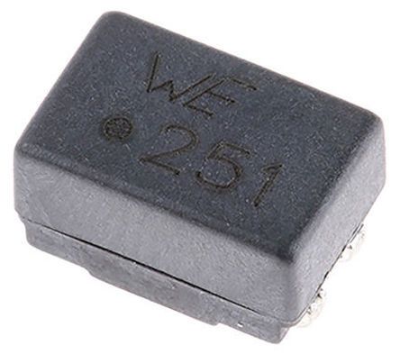 Wurth Elektronik WE-SL2 Stromkompensierte SMD Drossel, 2 X 250 μH / 1 KHz, 2 X 0.13Ω, 1,2 A, 9.2 X 6 X 5mm, -40 °C
