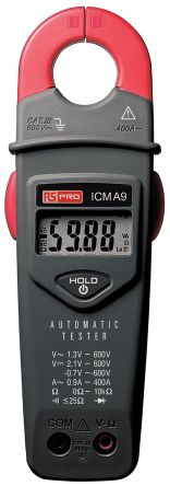 RS PRO Pinza Amperometrica ICMA9, Max 400A Ca, Cert. LAT