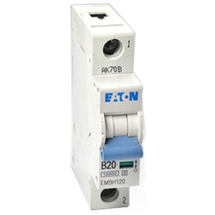 Eaton Moeller MCB Leitungsschutzschalter Typ B, 1-polig 20A 230V, Abschaltvermögen 10 KA MEMShield