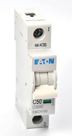 Eaton Moeller MCB Leitungsschutzschalter Typ C, 1-polig 50A 230V, Abschaltvermögen 10 KA MEMShield
