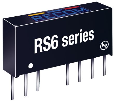 Recom RS6 DC/DC-Wandler 6W 5 V Dc IN, ±12V Dc OUT / ±250mA 1.6kV Dc Isoliert