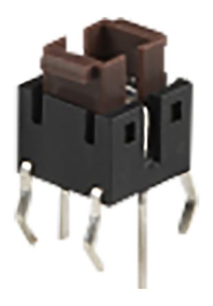 TE Connectivity Brown Rectangular Tactile Switch, SPST 50 MA 2.2mm Through Hole