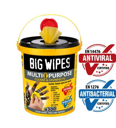 Big Wipes Lingettes MULTI-PURPOSE PRO+ Pour Nettoyage Général, 300 Par Seau