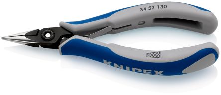 Knipex 34 52 Elektronikzange, Rundzange / Backen 23mm, Gebogen 137 Mm