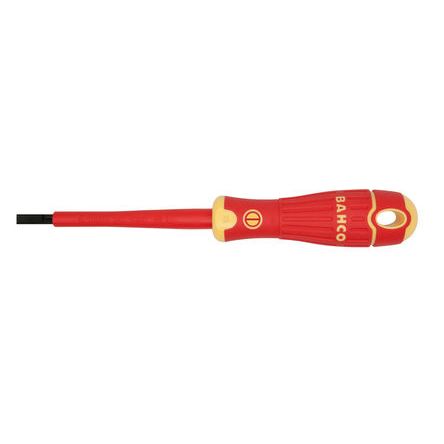 Bahco 75 mm Alloy Steel Insulated Screwdriver, Slotted 0.4 x 2.5 mm Tip