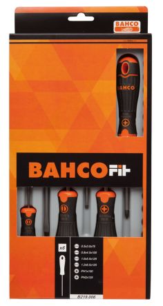 Bahco Standard-Schraubendrehersatz, 6-teilig Schlitz, PHILLIPS®