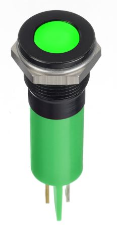 RS PRO Indicatore Da Pannello Verde A LED, 220V Ca, IP67, A Filo, Foro Da 12mm