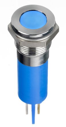 RS PRO LED Schalttafel-Anzeigelampe Blau 24V Dc, Montage-Ø 12mm, Faston, Lötfahne