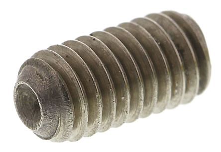 RS PRO Plain Stainless Steel Hex M5 X 16mm Grub Screw