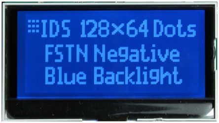 Intelligent Display Solutions CI064-4021-02 Graphic LCD Display White on Blue,