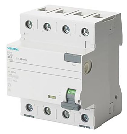 Siemens 漏电断路器, 5SV3系列, 40A, 300mA跳闸灵敏度