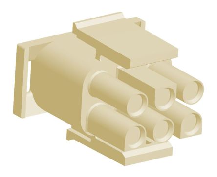 TE Connectivity Universal MATE-N-LOK Steckverbindergehäuse Stecker 6.35mm, 6-polig / 2-reihig Gerade, Tafelmontage Für